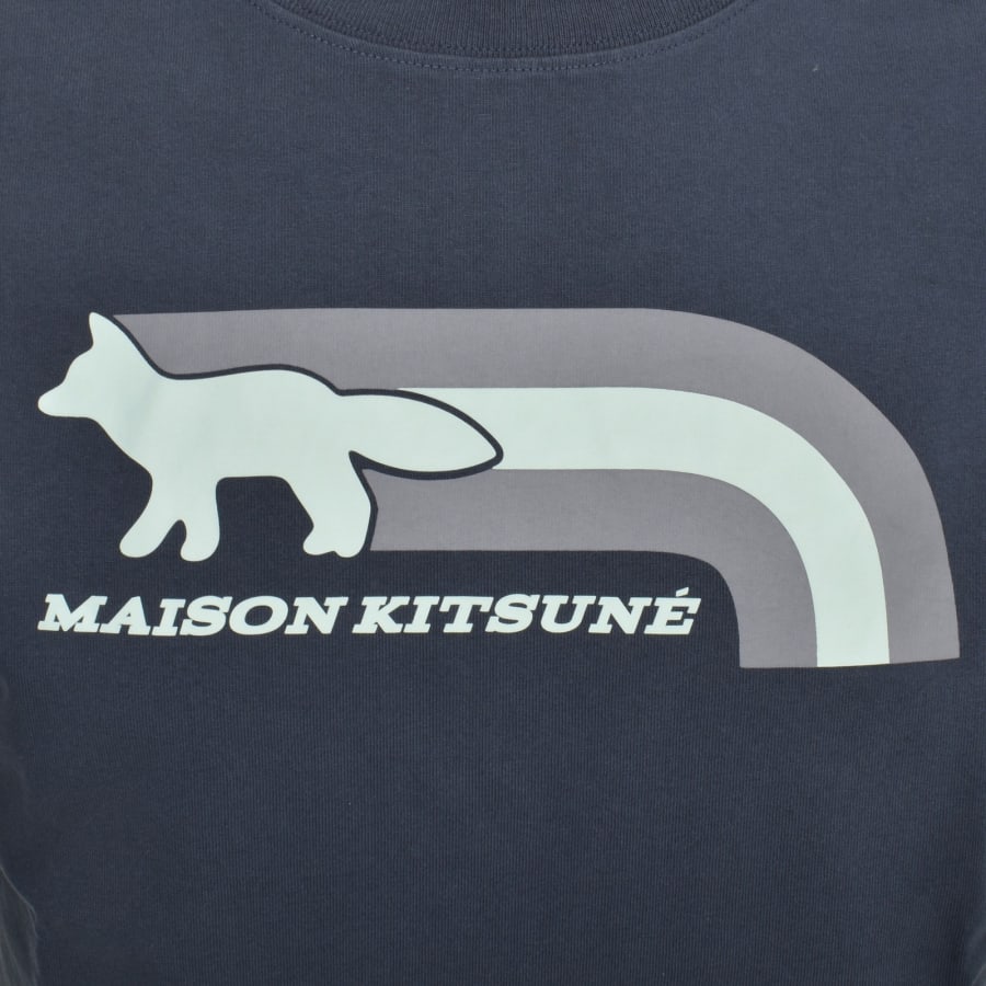 Image number 3 for Maison Kitsune Flash Fox T Shirt Navy