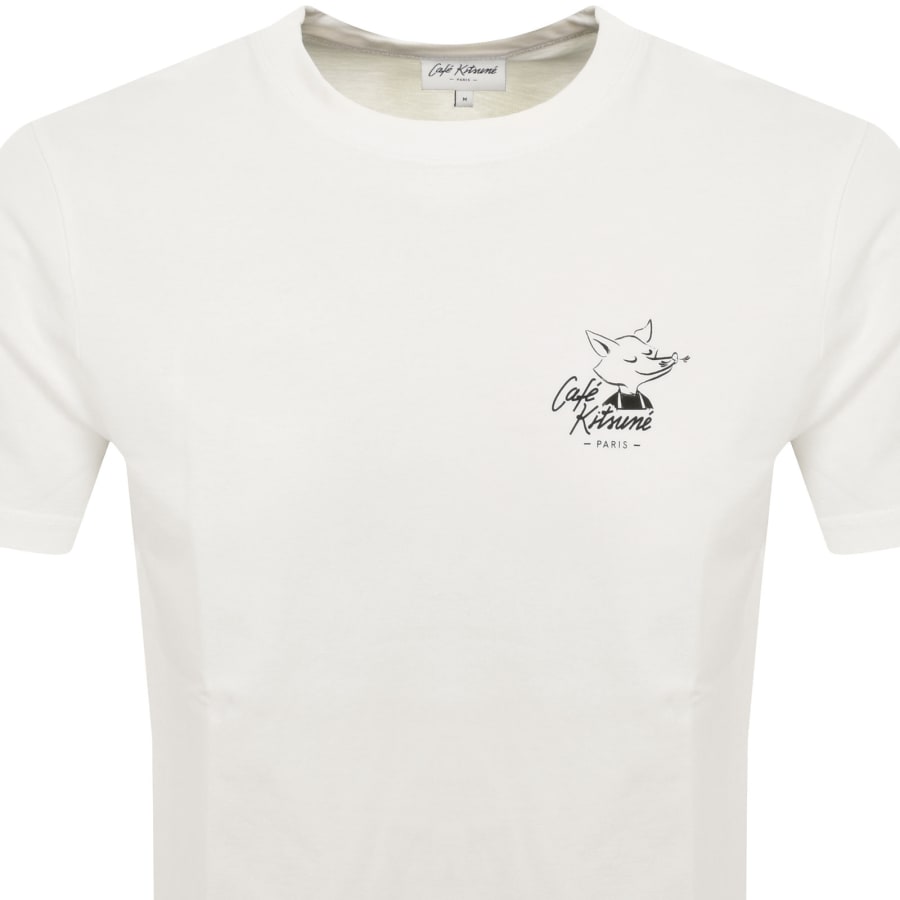 Image number 2 for Maison Kitsune Cafe Kitsune T Shirt Cream