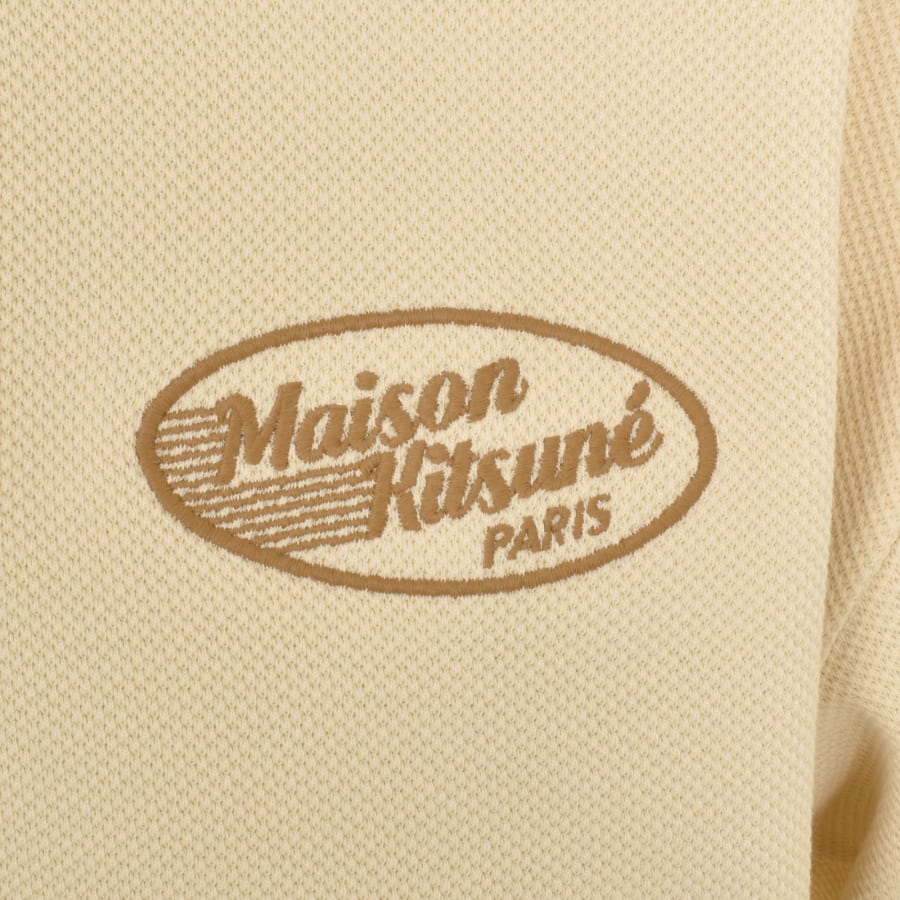 Image number 3 for Maison Kitsune Logo Polo T Shirt Beige