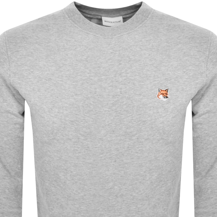 Image number 2 for Maison Kitsune Fox Head Sweatshirt Grey
