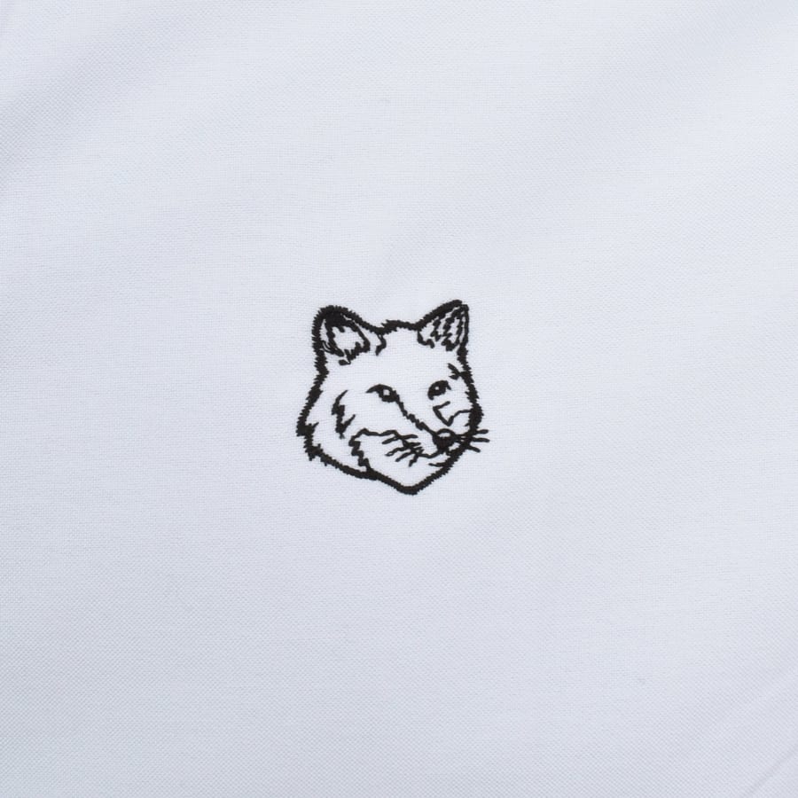 Image number 3 for Maison Kitsune Long Sleeve Fox Head Shirt Blue