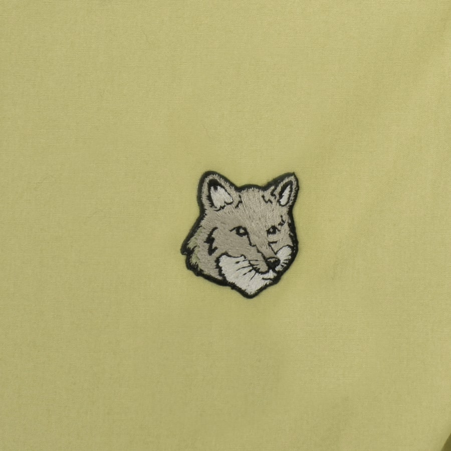 Image number 3 for Maison Kitsune Long Sleeve Fox Head Shirt Khaki
