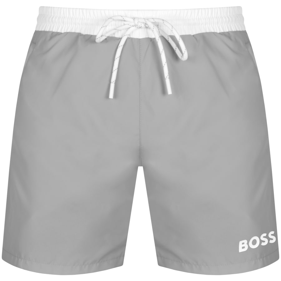 Image number 2 for BOSS Starfish Swim Shorts Grey