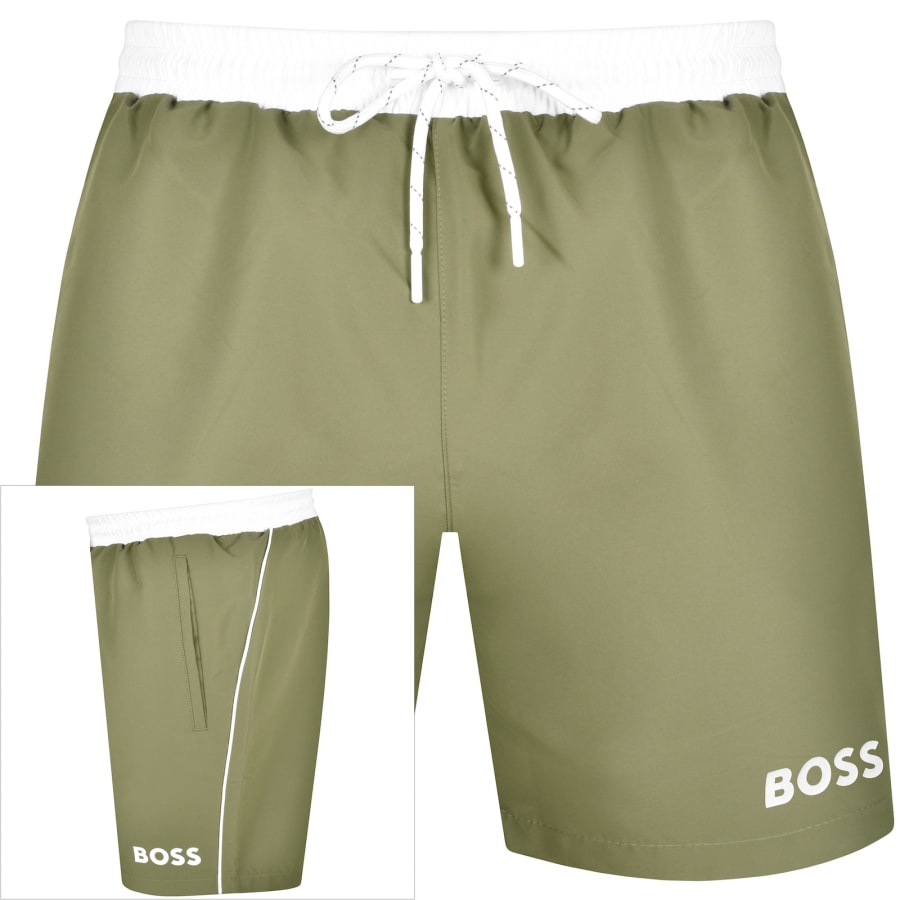 Image number 1 for BOSS Starfish Swim Shorts Khaki
