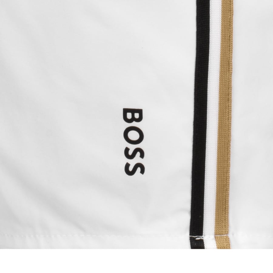 Image number 4 for BOSS Iconic Swim Shorts White