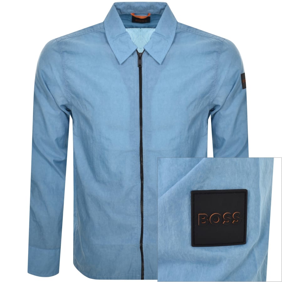 Image number 1 for BOSS Lovvy Full Zip Overshirt Blue