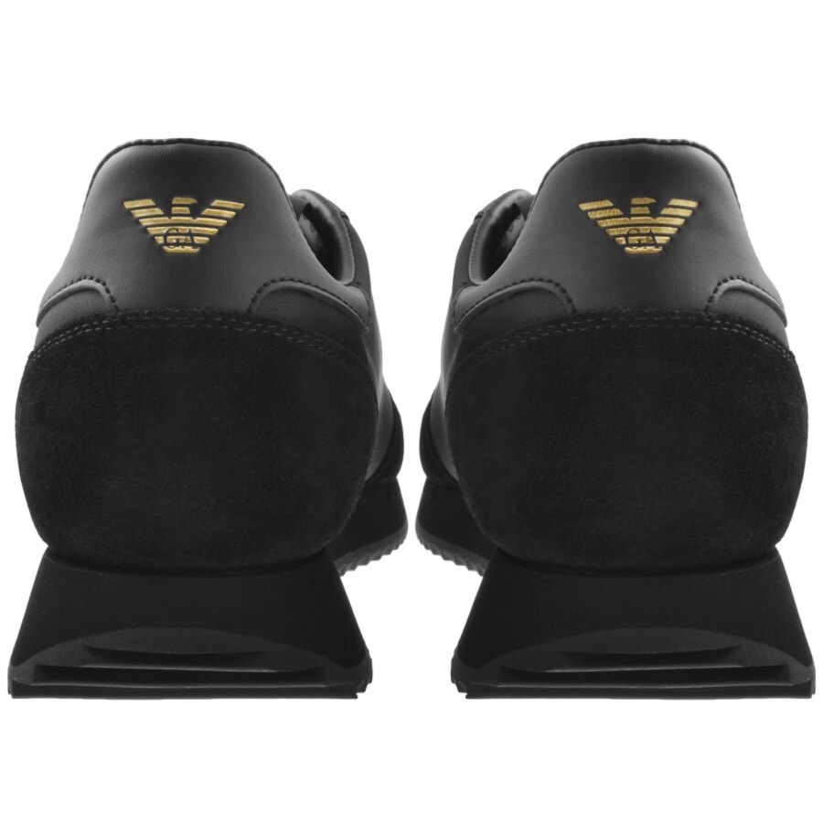 Ea7 emporio armani logo trainers black hotsell