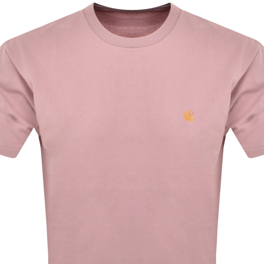 Image number 2 for Carhartt WIP Chase Short Sleeved T Shirt Pink