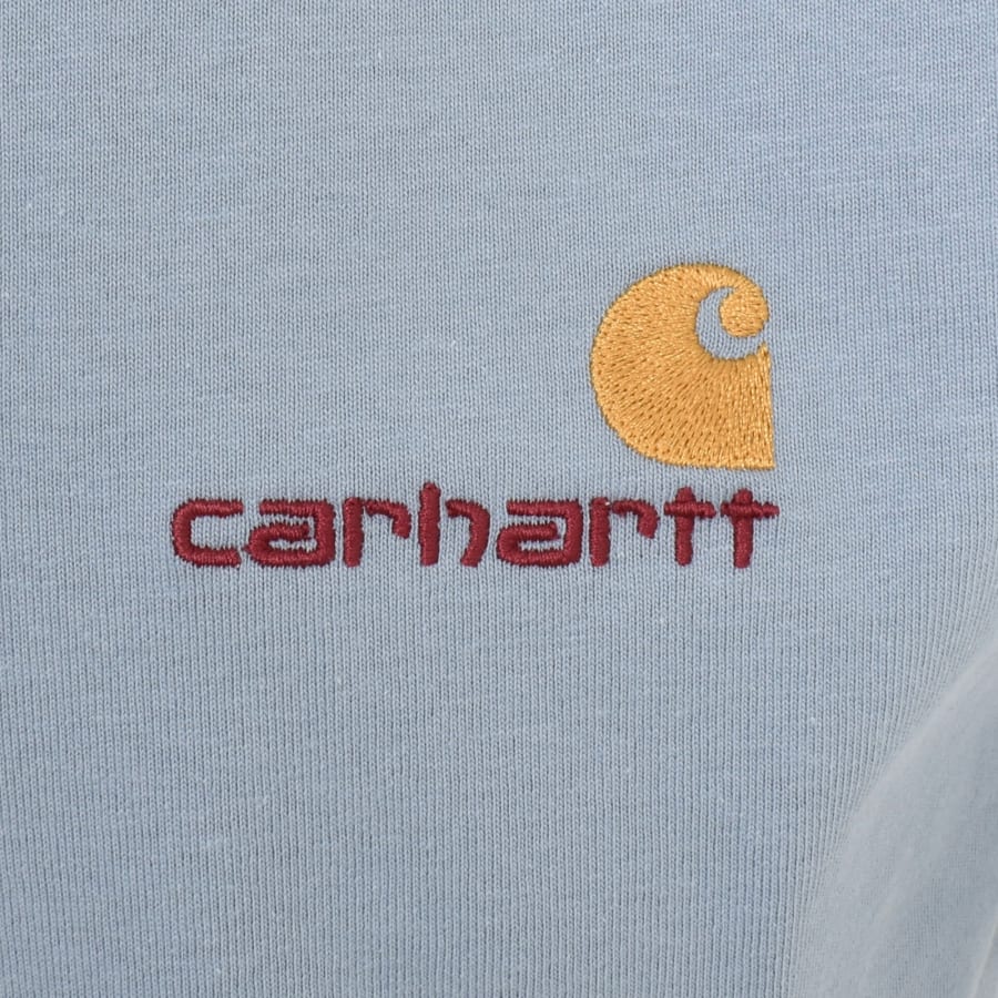 Image number 3 for Carhartt WIP American Script Logo T Shirt Blue