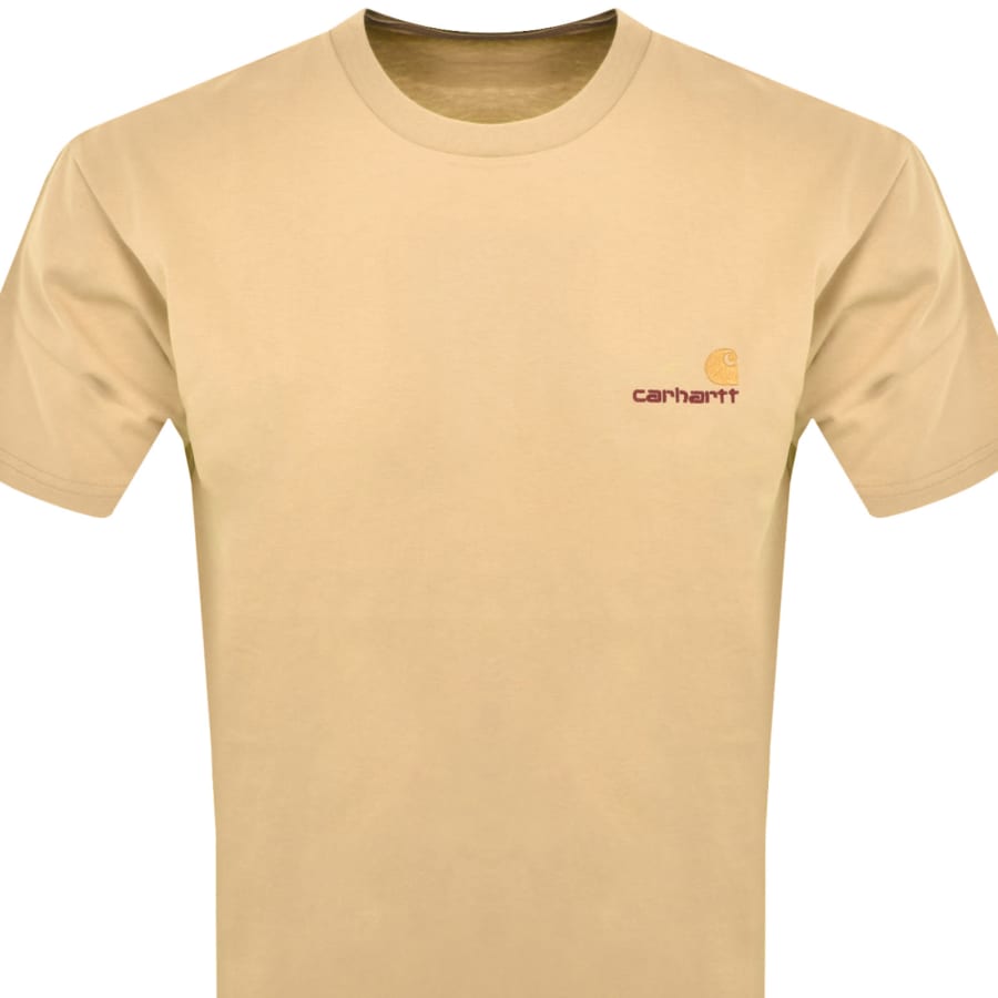 Image number 2 for Carhartt WIP American Script Logo T Shirt Yellow