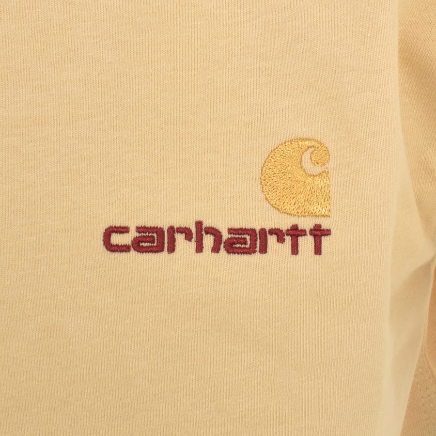 Image number 3 for Carhartt WIP American Script Logo T Shirt Yellow