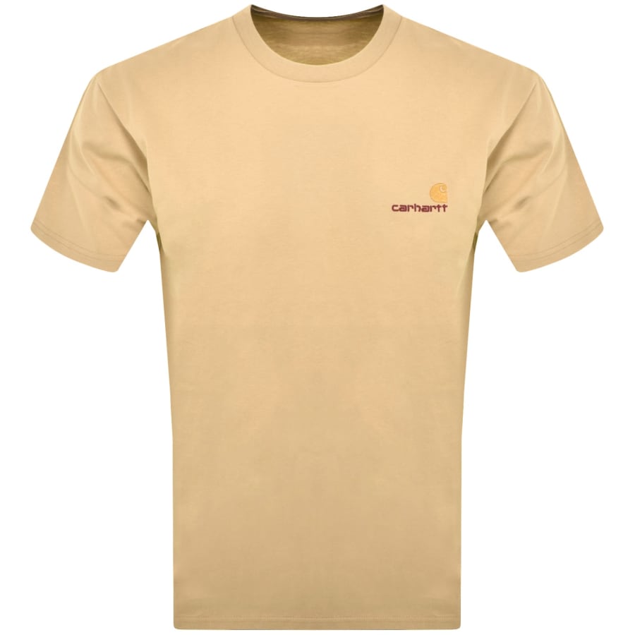 Image number 1 for Carhartt WIP American Script Logo T Shirt Yellow