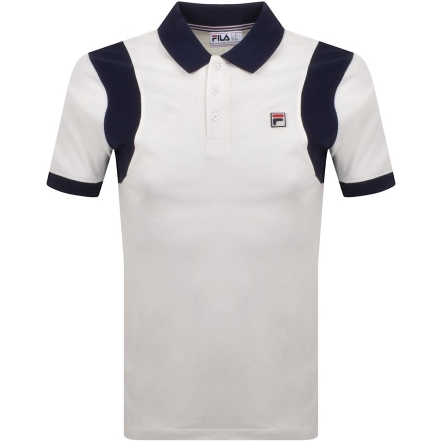 Image number 1 for Fila Vintage Dawson Polo T Shirt White