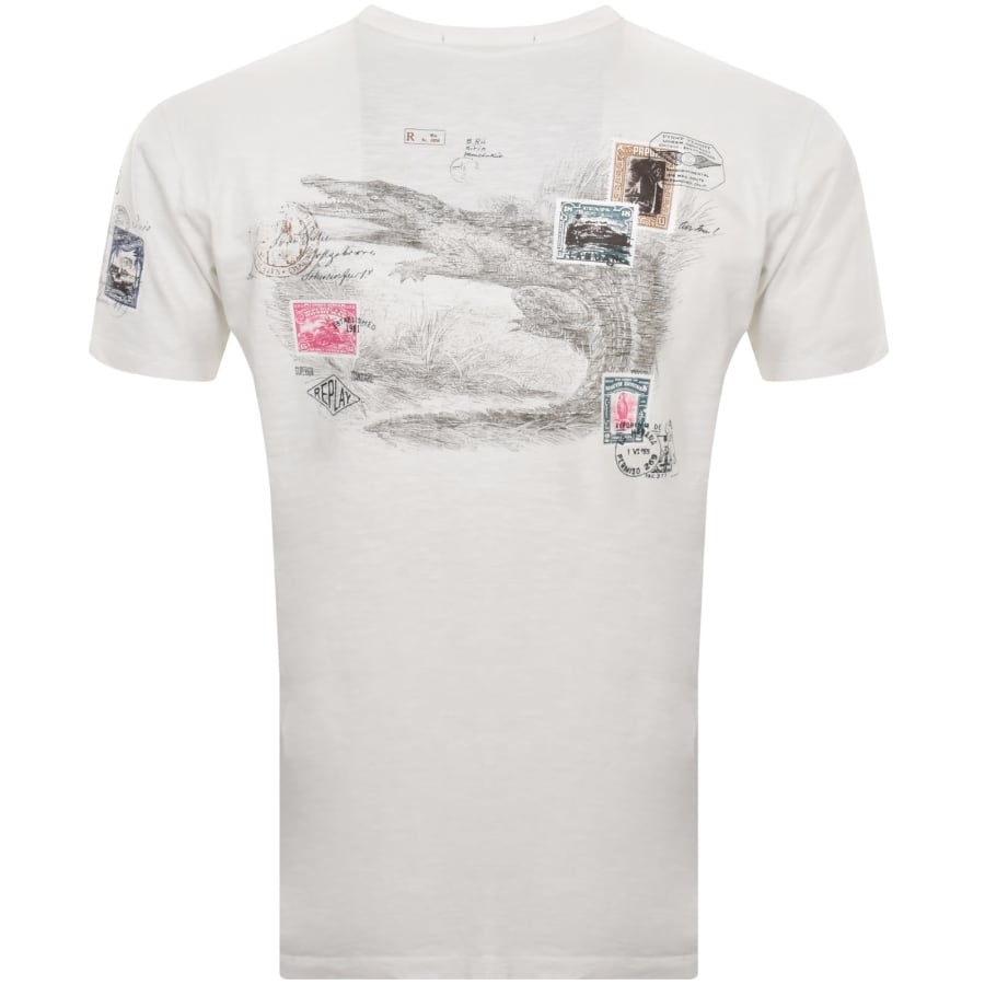Image number 3 for Replay Graphic T Shirt White
