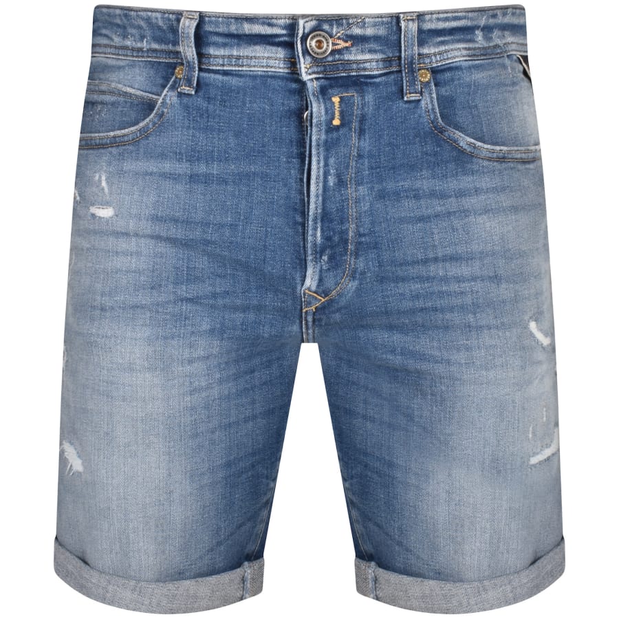 Image number 1 for Replay RBJ 981 Shorts Mid Wash Blue