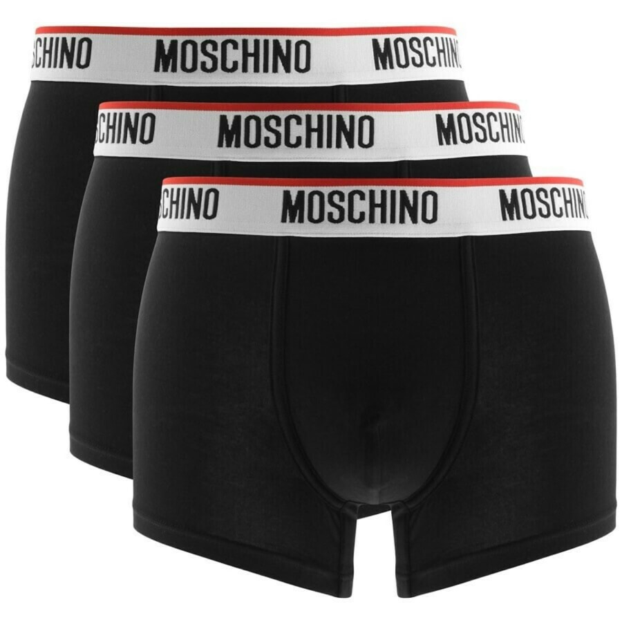 Image number 1 for Moschino Underwear 3 Pack Trunks Black