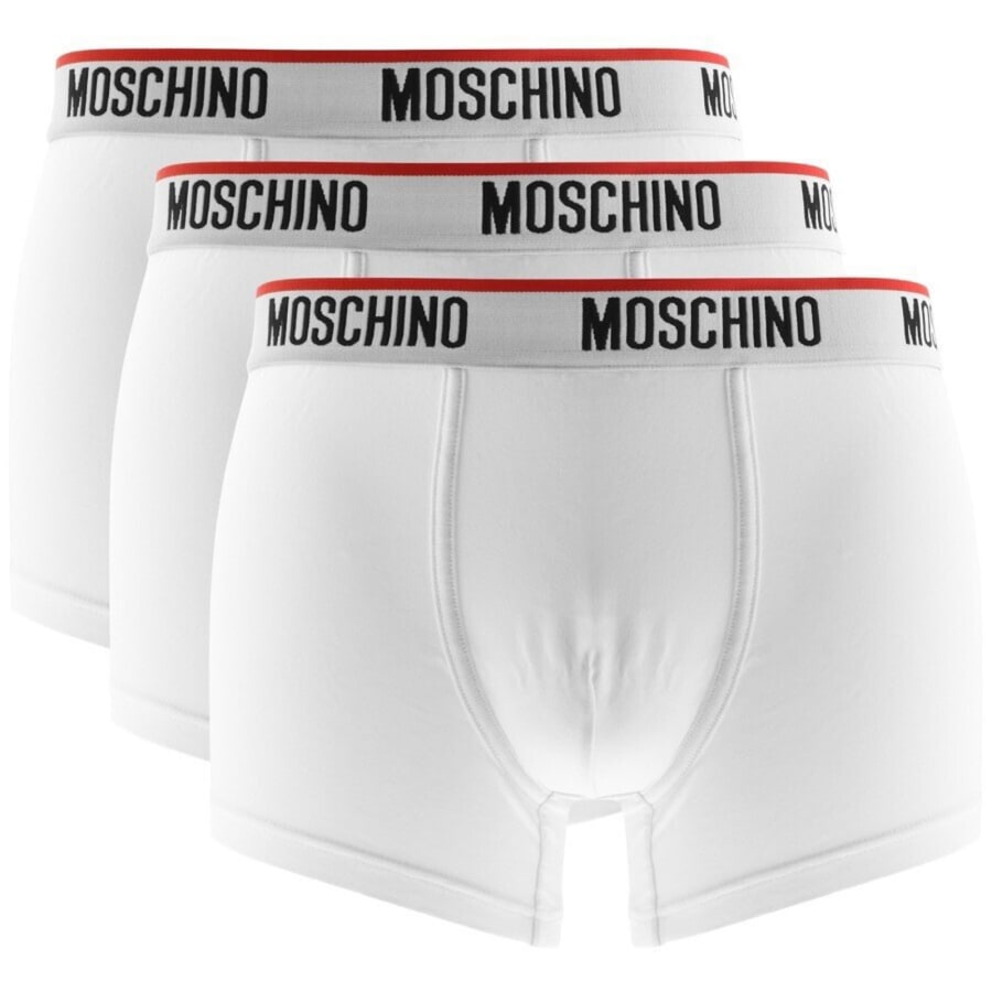 Image number 1 for Moschino Underwear 3 Pack Trunks White