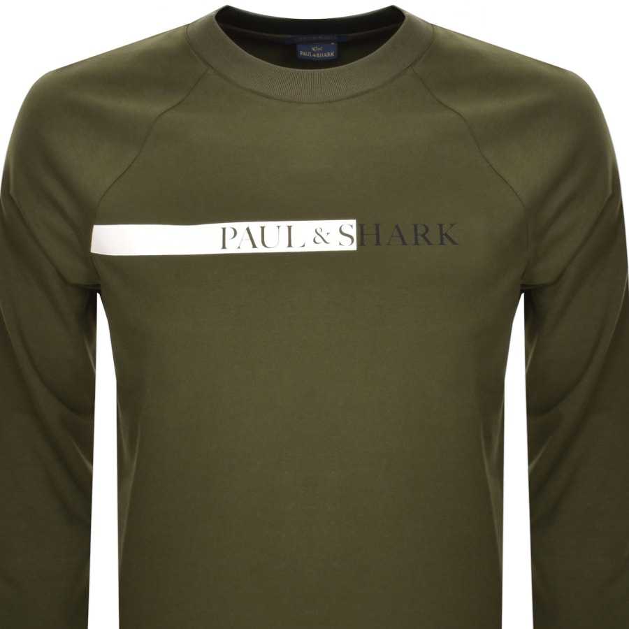 Image number 2 for Paul And Shark Logo Sweatshirt Green