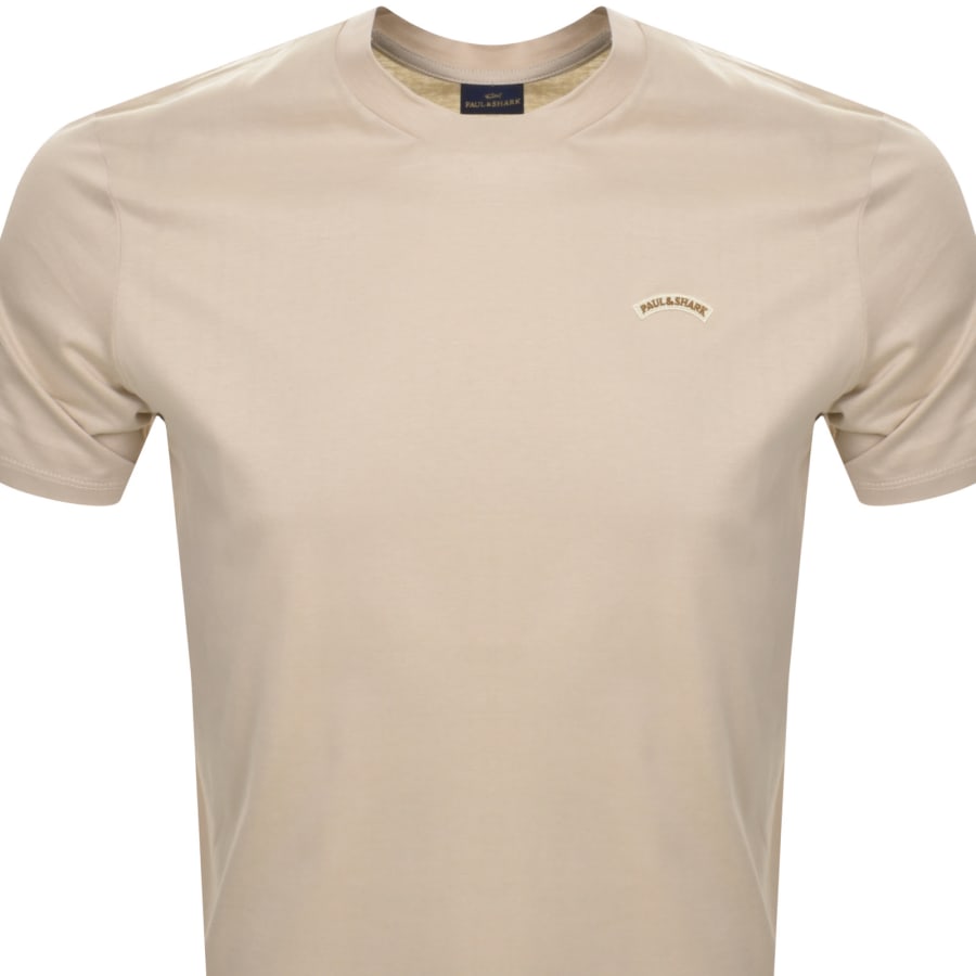 Image number 2 for Paul And Shark Short Sleeved Logo T Shirt Beige