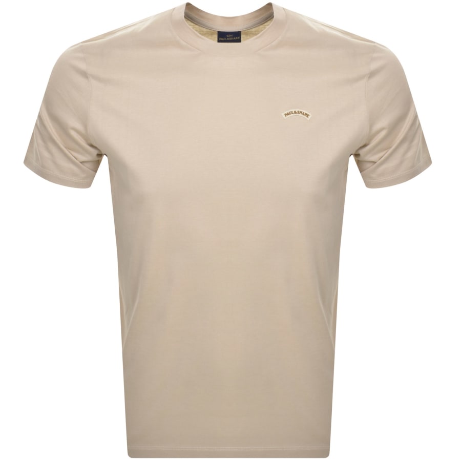 Image number 1 for Paul And Shark Short Sleeved Logo T Shirt Beige
