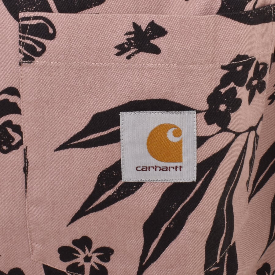 Image number 3 for Carhartt WIP Woodblock Short Sleeve Shirt Pink