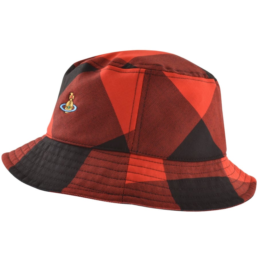 Image number 2 for Vivienne Westwood Check Bucket Hat Red