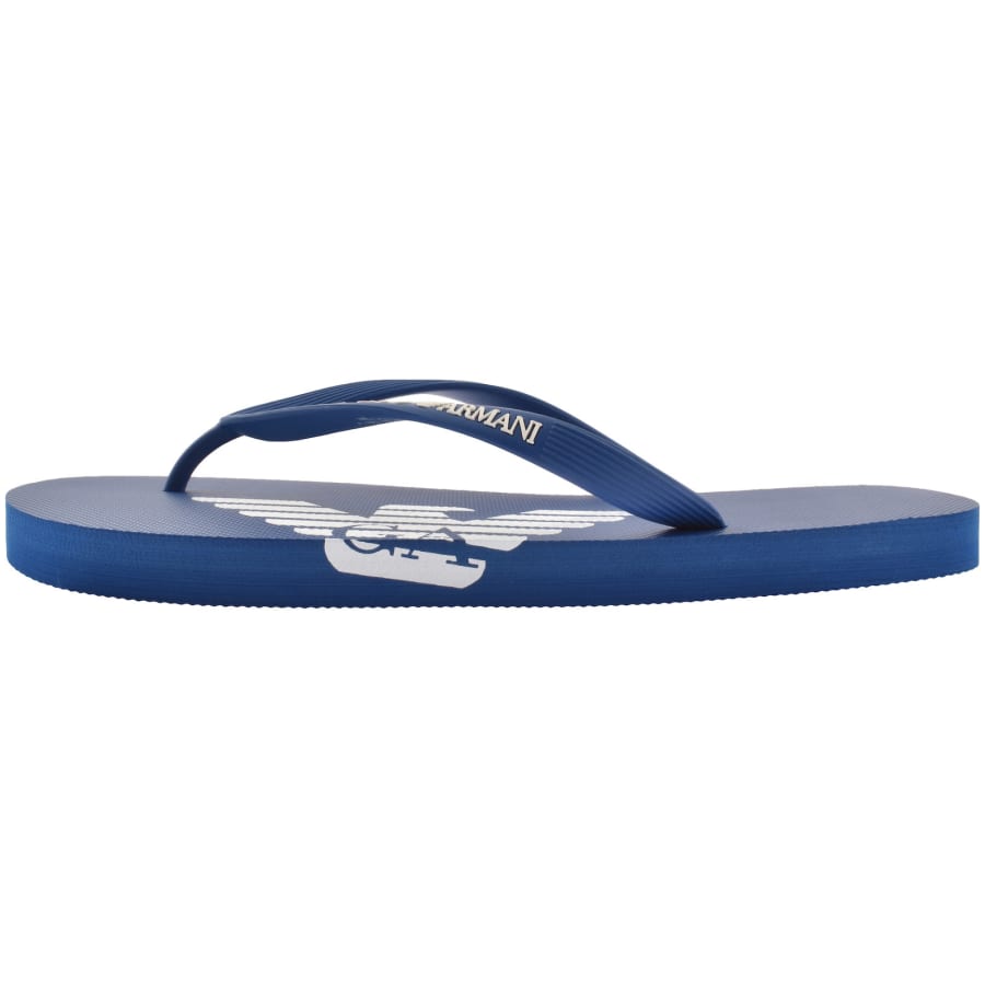 Image number 2 for Emporio Armani Logo Flip Flops Blue