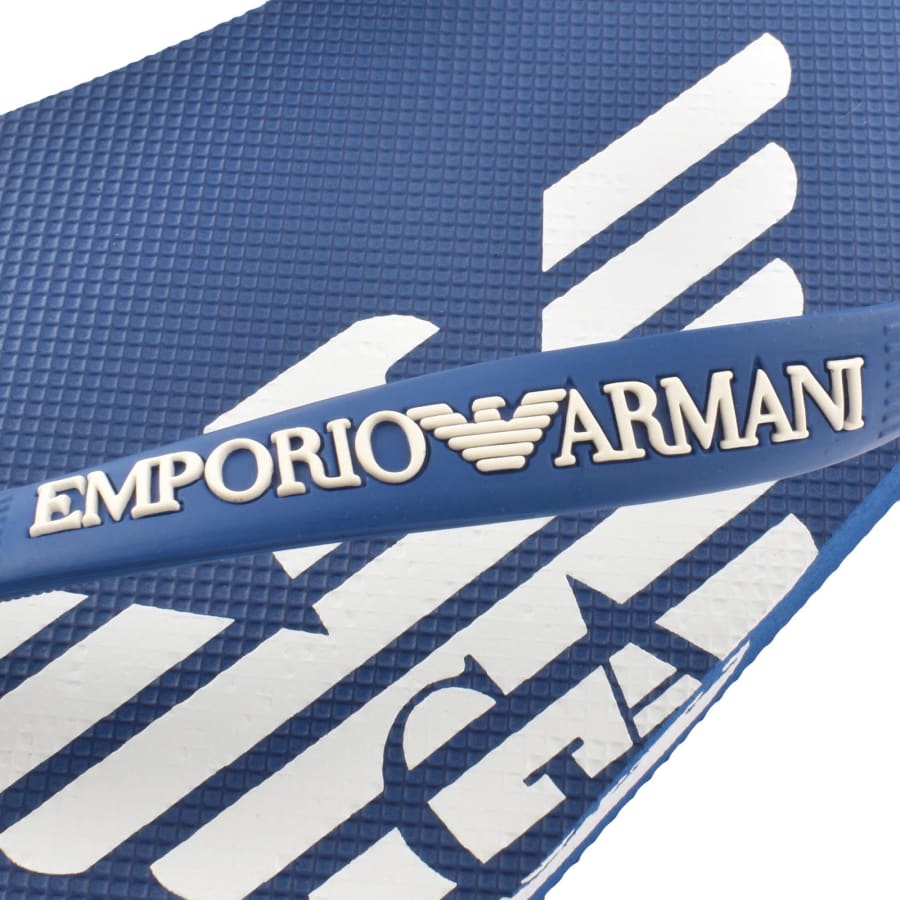 Image number 4 for Emporio Armani Logo Flip Flops Blue