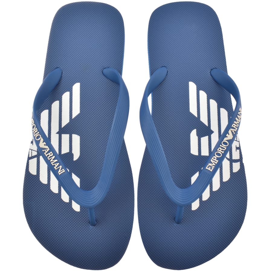 Image number 1 for Emporio Armani Logo Flip Flops Blue