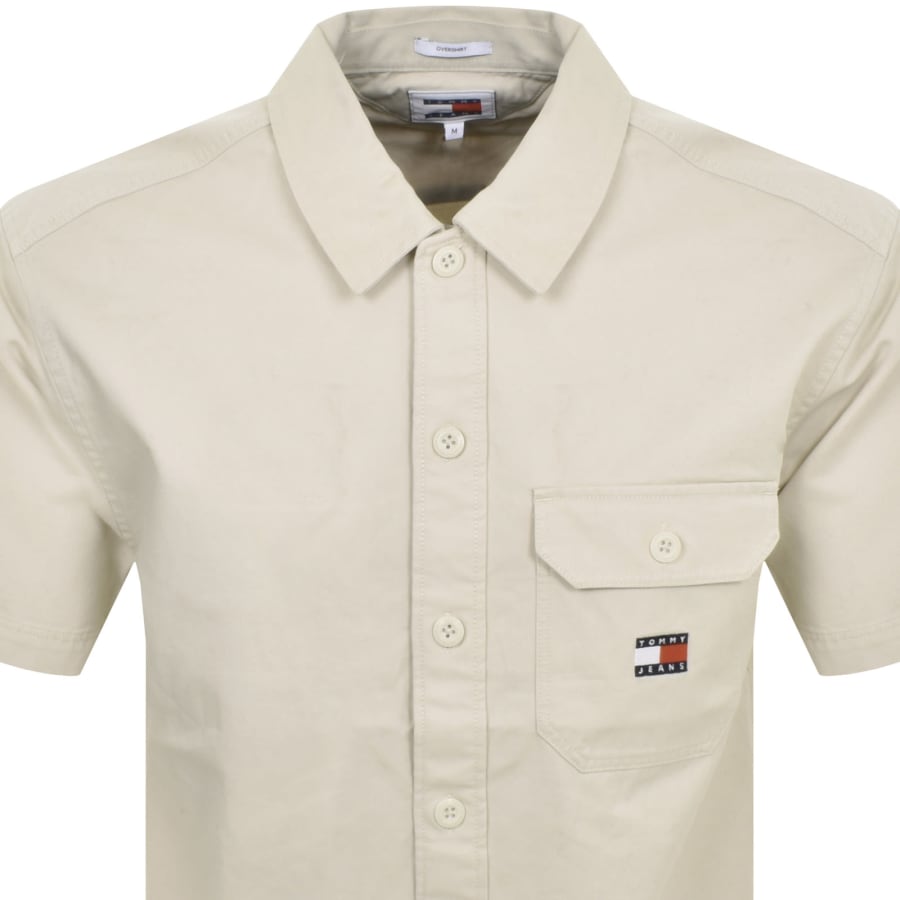 Image number 2 for Tommy Jeans Essential Overshirt Beige