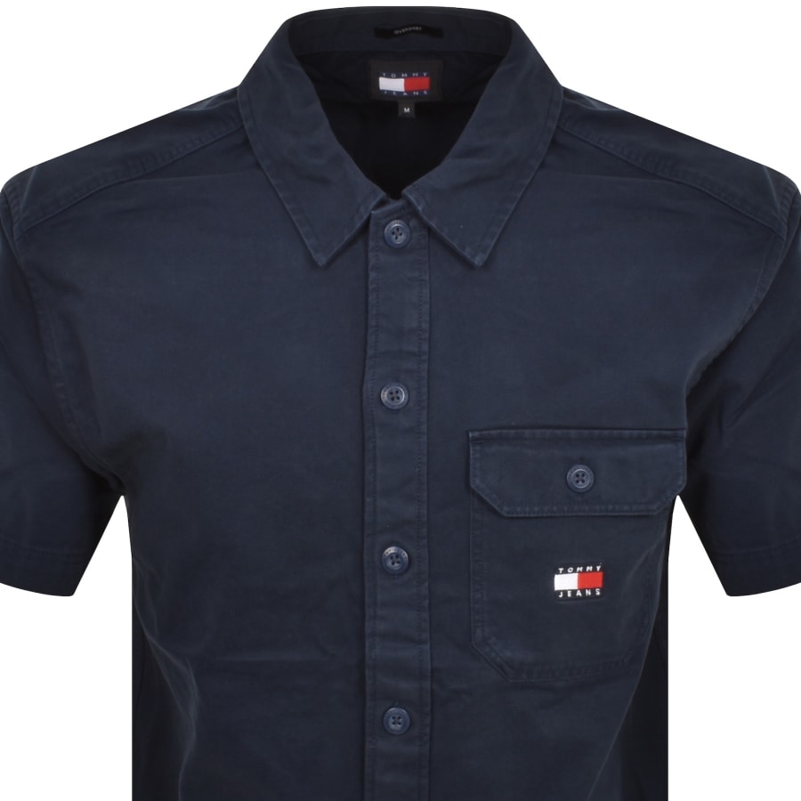 Image number 2 for Tommy Jeans Essential Overshirt Navy