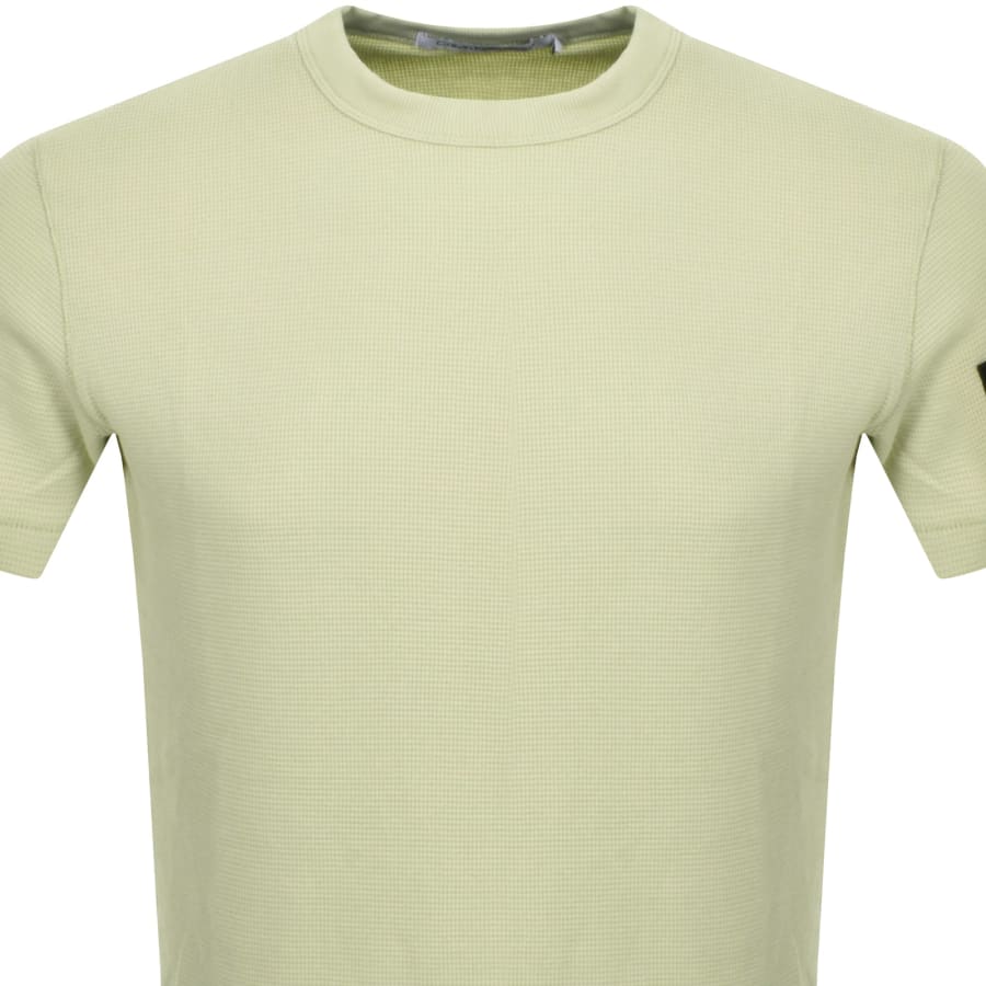 Image number 2 for Calvin Klein Jeans Waffle Logo T Shirt Green