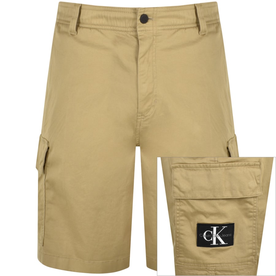 Image number 1 for Calvin Klein Jeans Cargo Shorts Beige