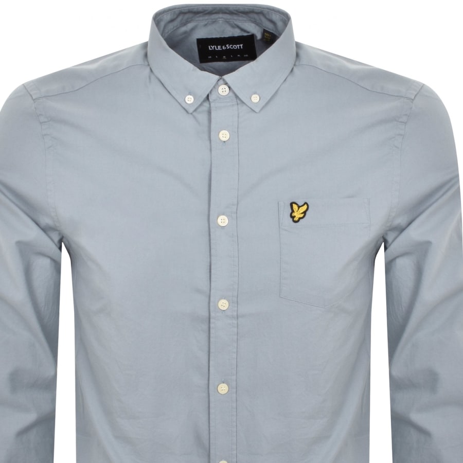 Image number 2 for Lyle And Scott Oxford Long Sleeve Shirt Blue