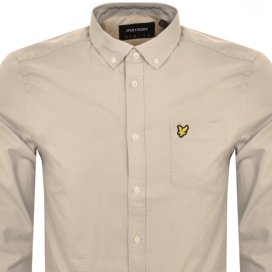 Image number 2 for Lyle And Scott Oxford Long Sleeve Shirt Beige