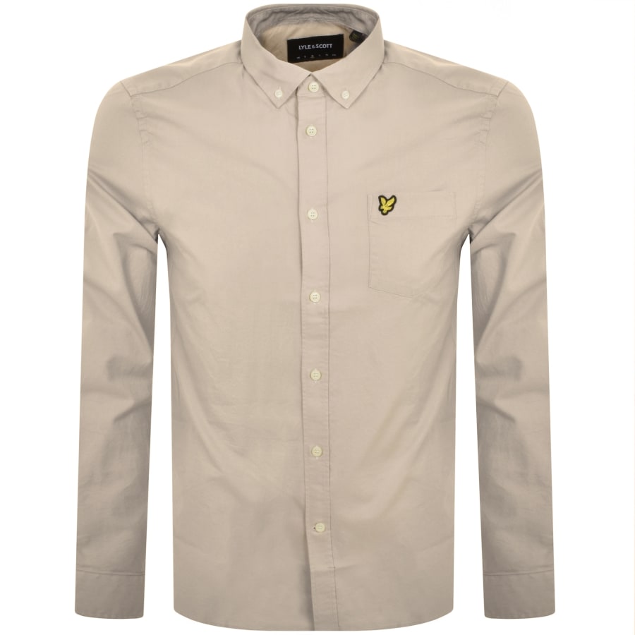 Image number 1 for Lyle And Scott Oxford Long Sleeve Shirt Beige