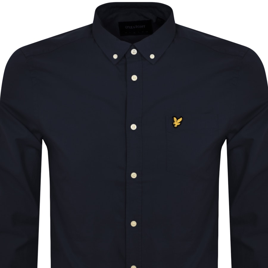 Image number 2 for Lyle And Scott Oxford Long Sleeve Shirt Navy