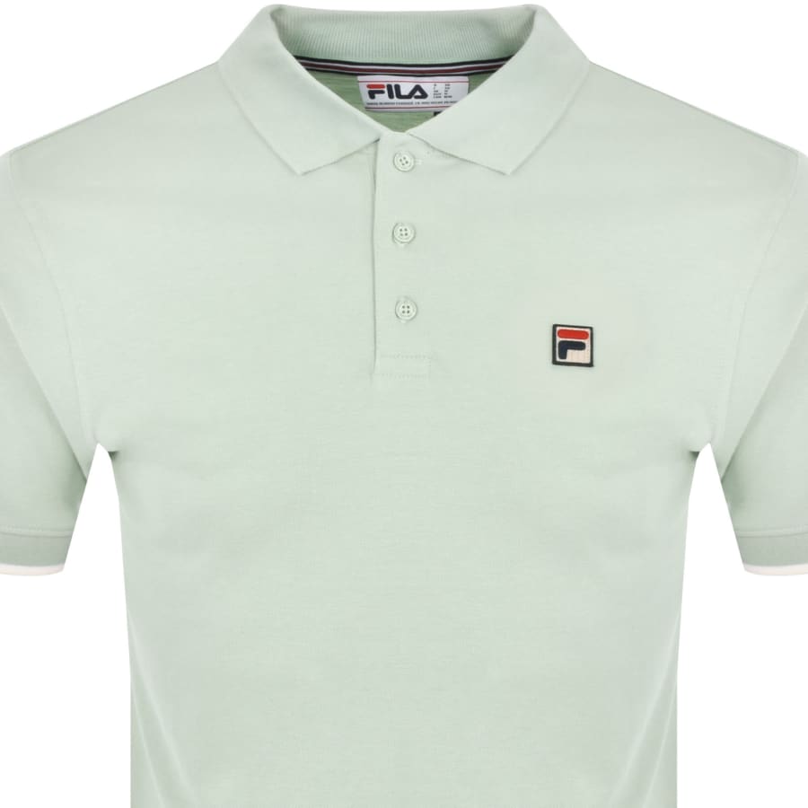 Image number 2 for Fila Vintage Tipped Rib Basic Polo T Shirt Green