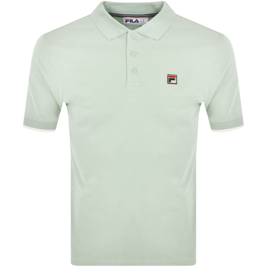 Image number 1 for Fila Vintage Tipped Rib Basic Polo T Shirt Green