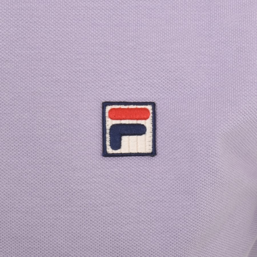 Image number 3 for Fila Vintage Tipped Rib Basic Polo T Shirt Purple