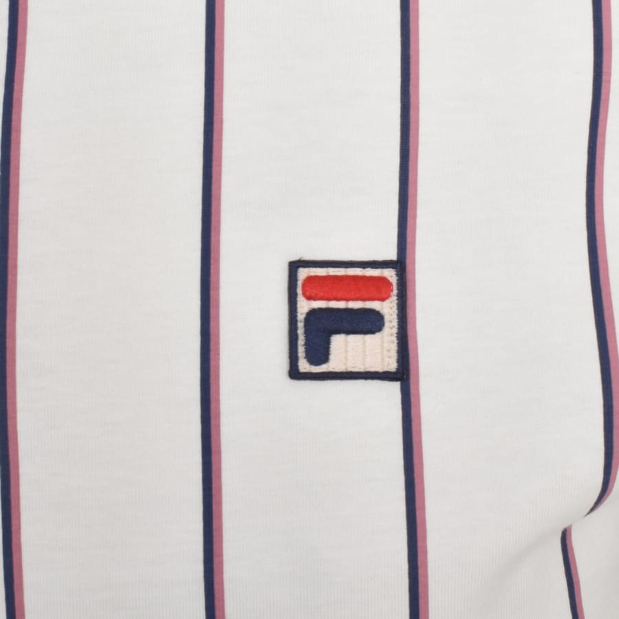 Image number 3 for Fila Vintage Classic Stripe Polo T Shirt White