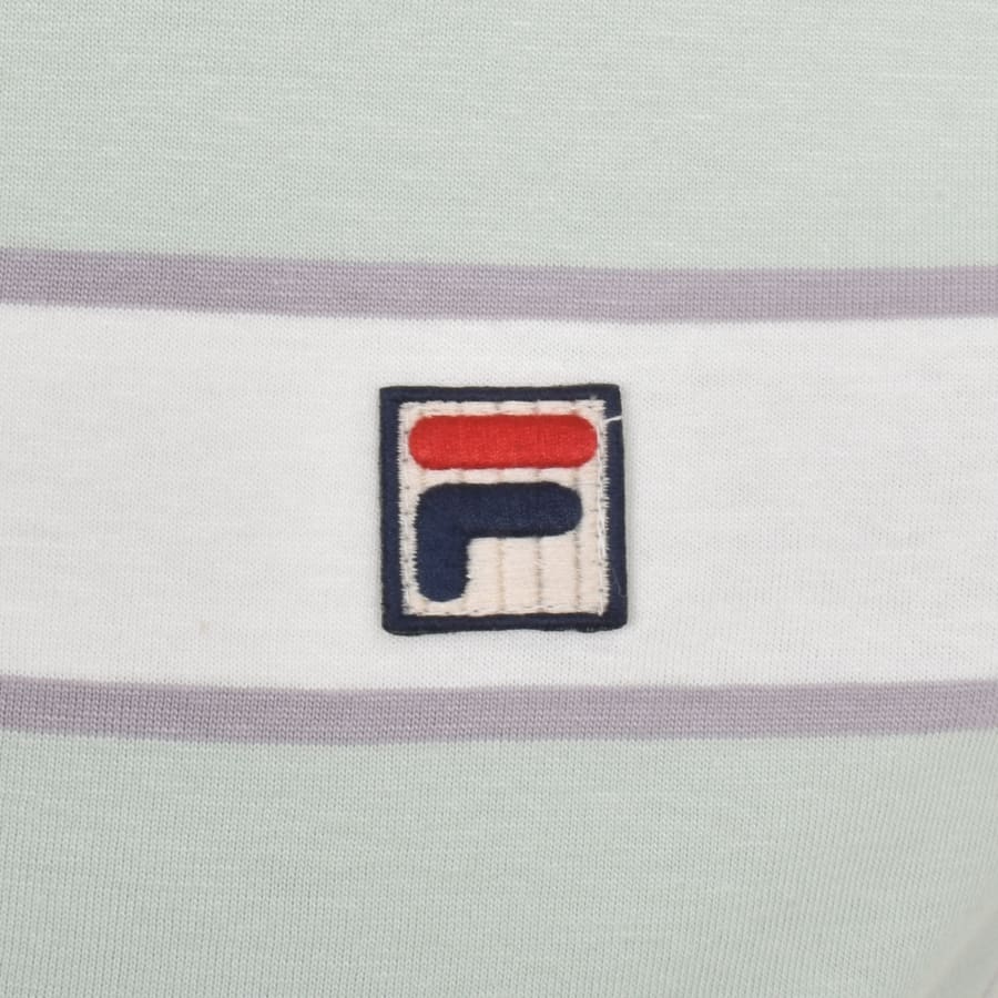 Image number 3 for Fila Vintage Edmond Stripe Polo T Shirt Off White