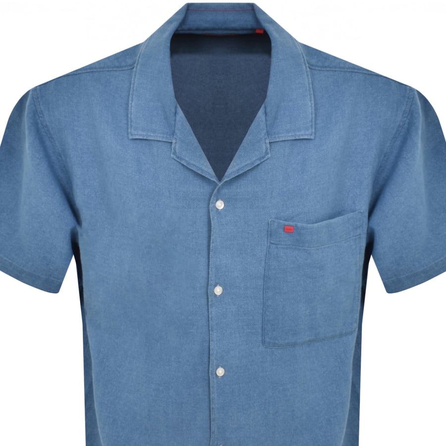 Image number 2 for HUGO Short Sleeved Egeeno Shirt Blue