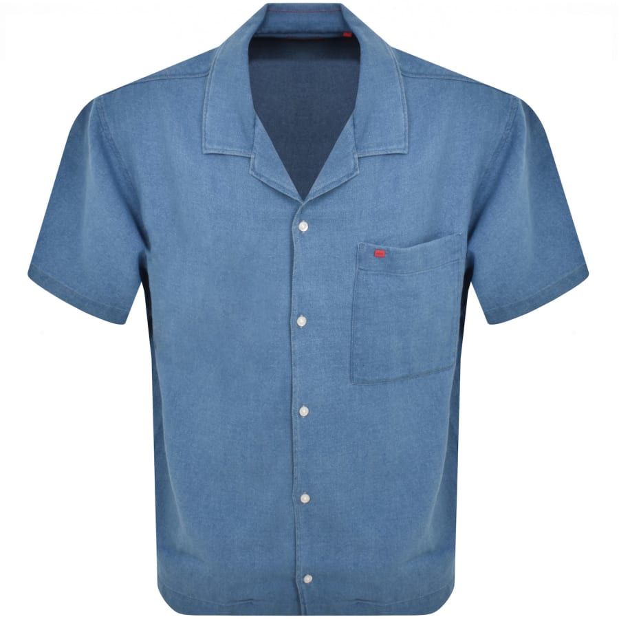 Image number 1 for HUGO Short Sleeved Egeeno Shirt Blue
