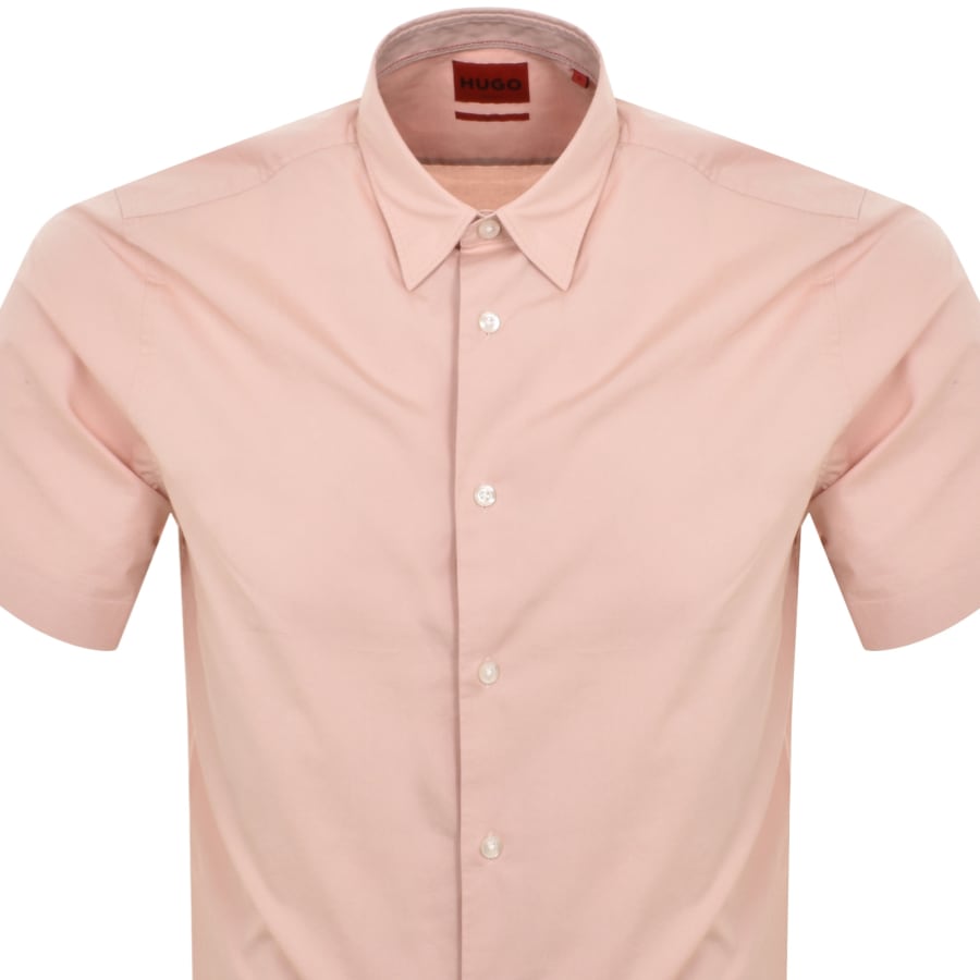 Image number 2 for HUGO Short Sleeved Ebor Shirt Pink