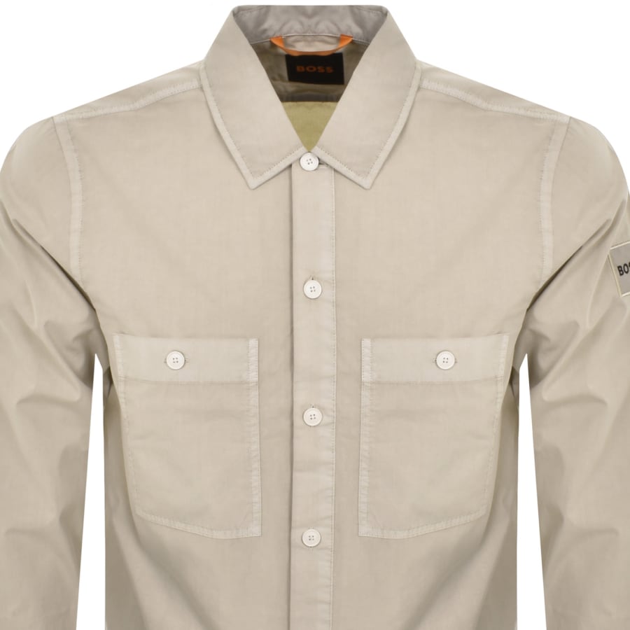 Image number 3 for BOSS Locky 1 Overshirt Beige