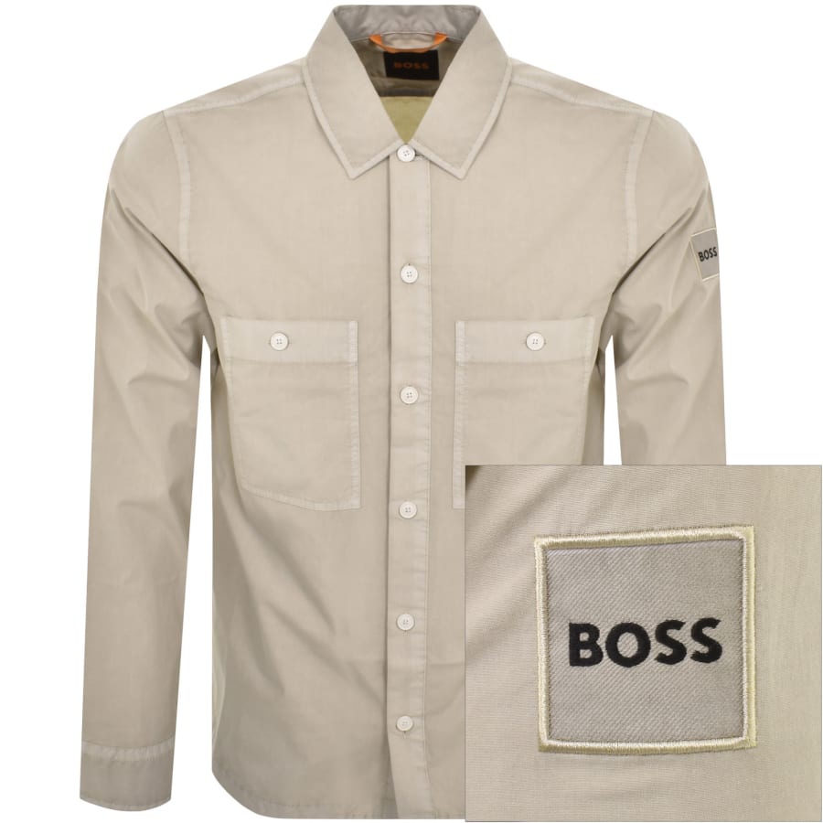 Image number 1 for BOSS Locky 1 Overshirt Beige