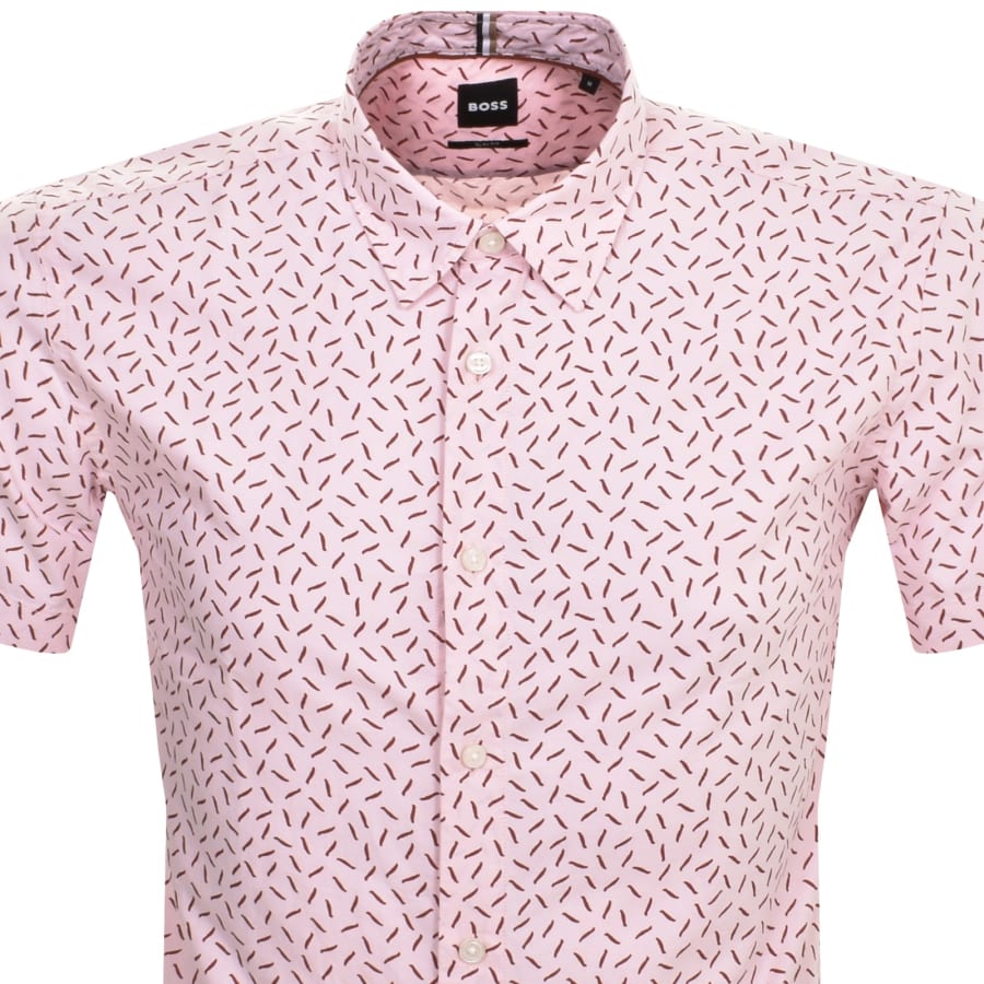 Image number 2 for BOSS Roan Kent Short Sleeved Shirt Pink