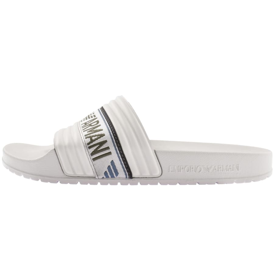 Armani sliders white online
