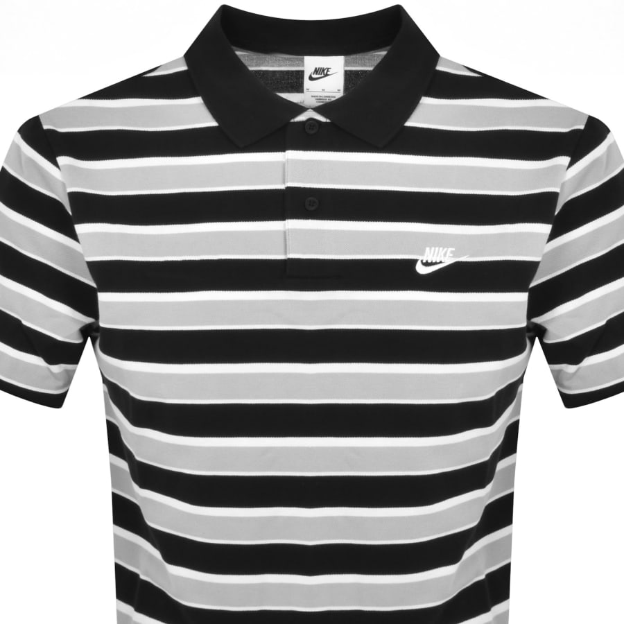 Image number 2 for Nike Stripe Polo T Shirt Black